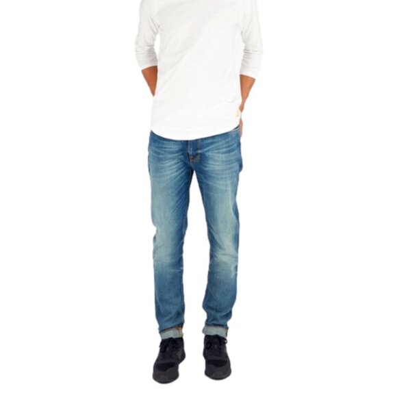 Classic Denim Slim Straight Jeans for Men - Picture 1 of 13